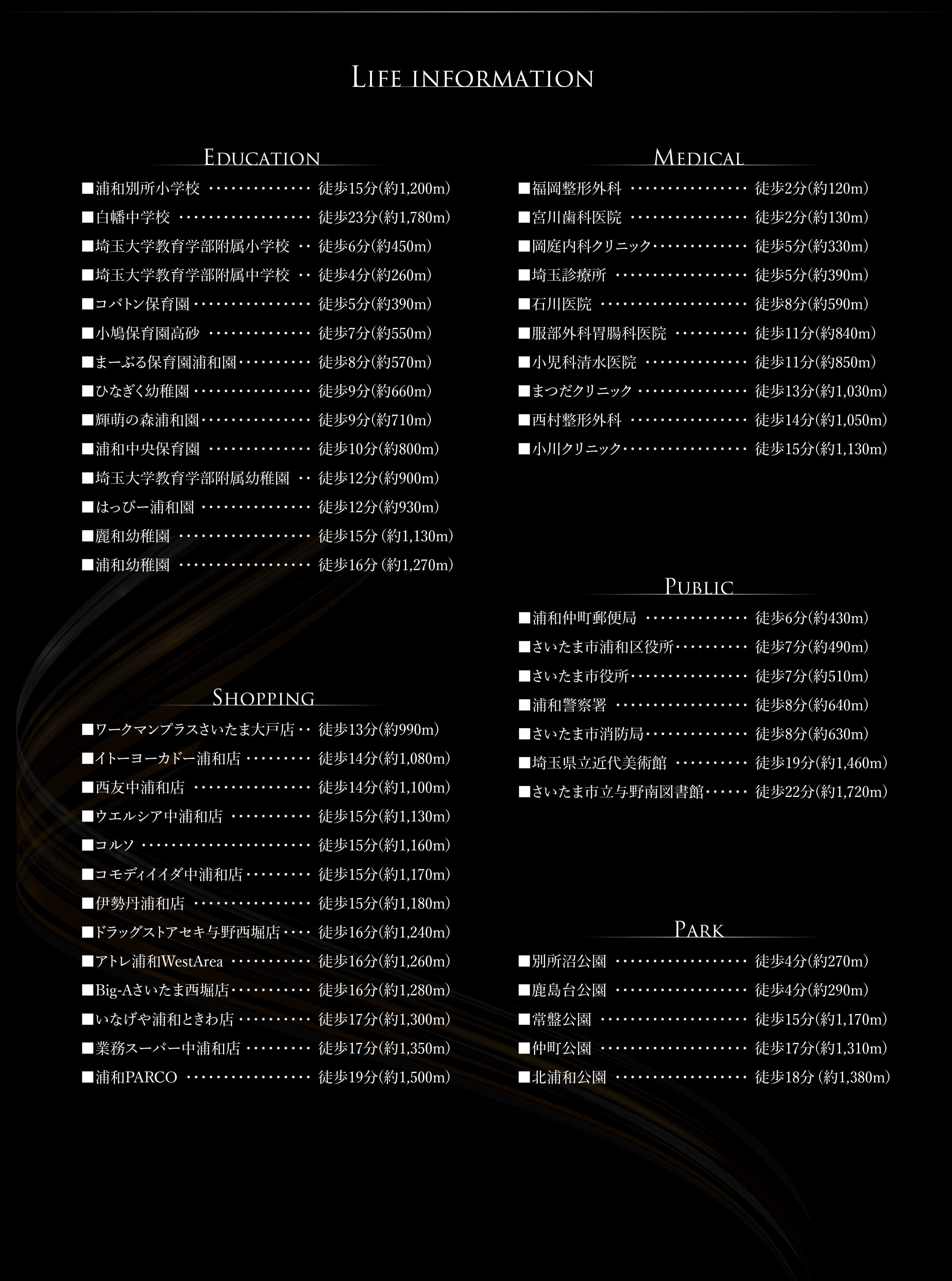 ロケーションとライフインフォメーション